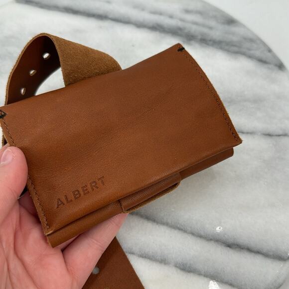 Albert roll up soft brown leather wallet - Picture 3 of 6